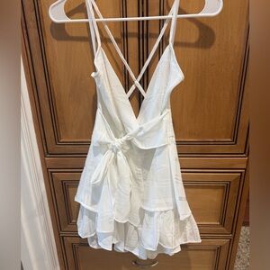 Chic White Strappy Mini Dress